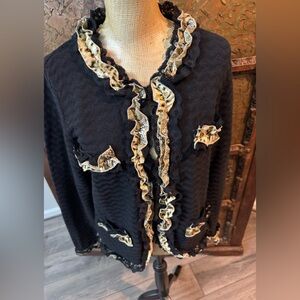 Michael Simon Black Knit jacket XL